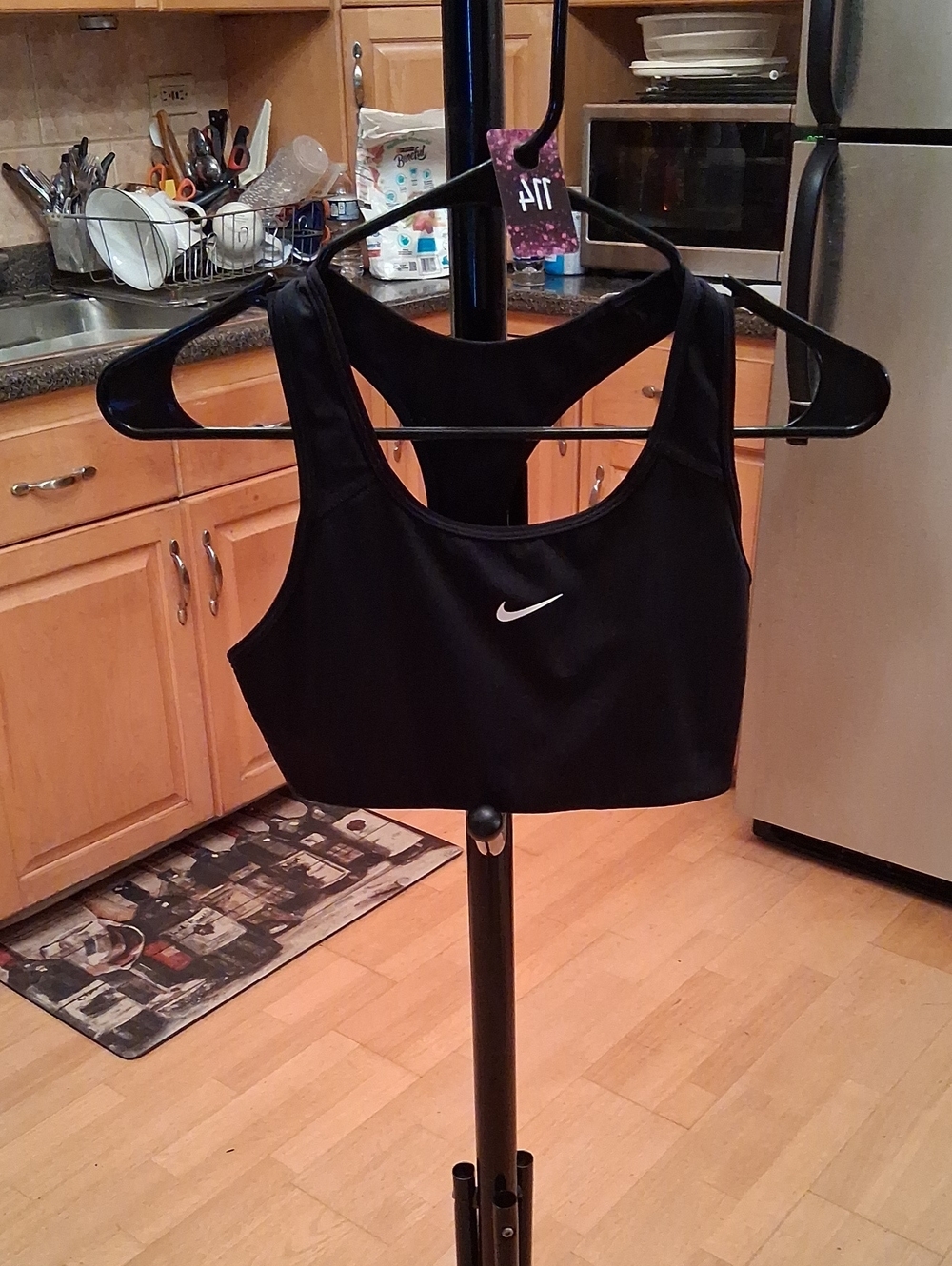 Nike Navy Sports Bra with White Swoosh Logo